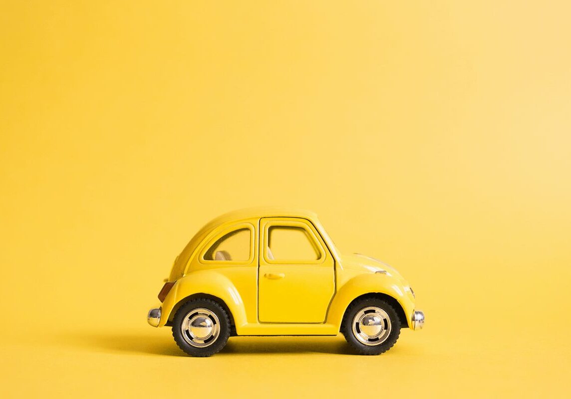 yellow car on yellow background