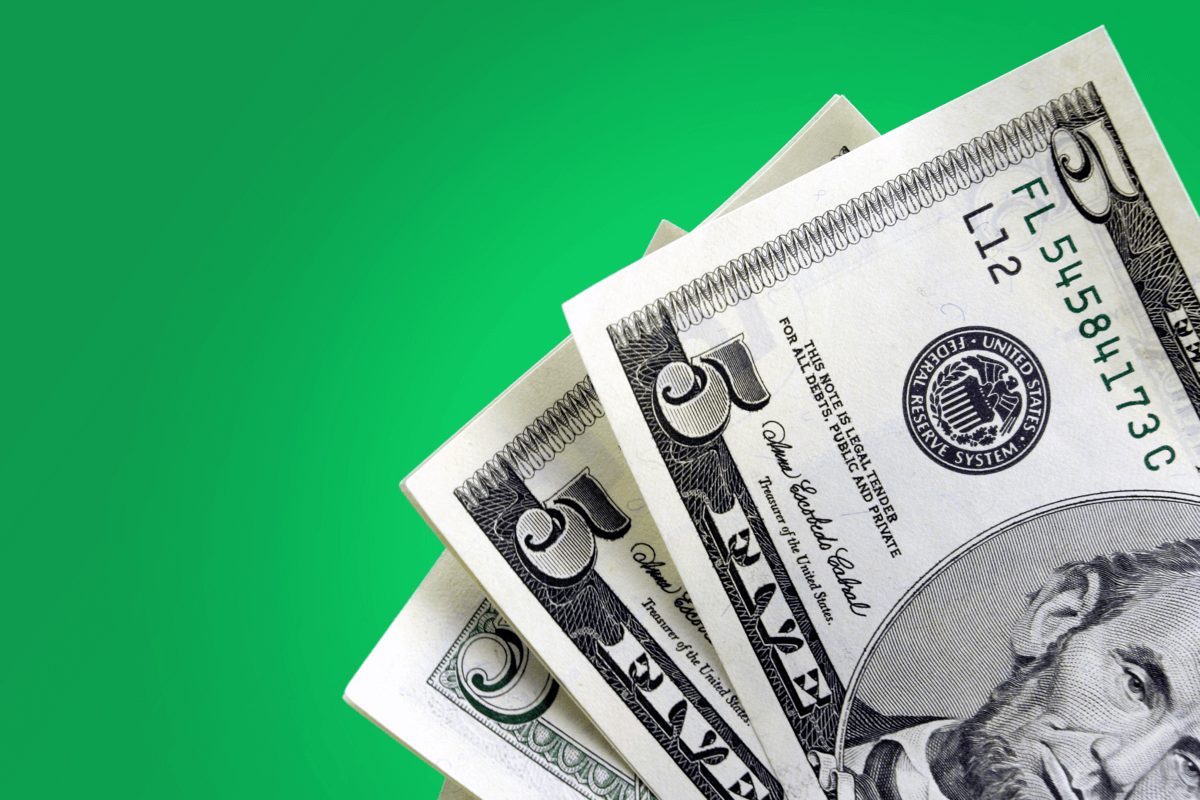 money on green background